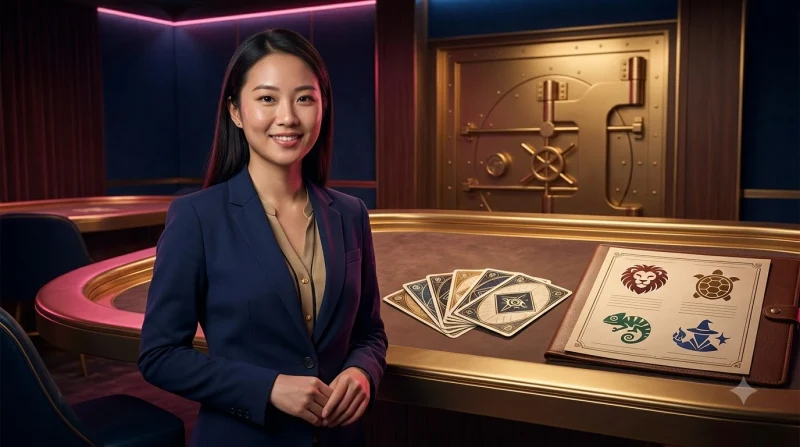 Minh họa bàn poker được chuẩn bị sẵn sàng để áp dụng kỹ năng phân loại đối thủ