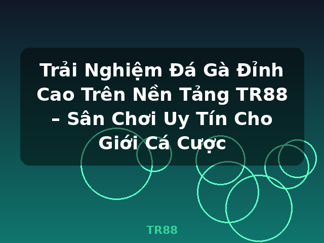 Trải Nghiệm Đá Gà Đỉnh Cao Trên Nền Tảng TR88 – Sân Chơi Uy Tín Cho Giới Cá Cược - TR88