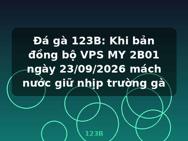 Đá gà 123B: Khi bản đồng bộ VPS MY 2B01 ngày 23/09/2026 mách nước giữ nhịp trường gà - 123B