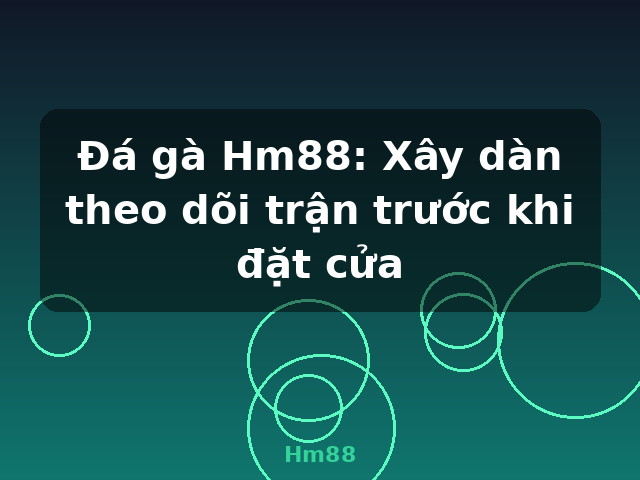 Đá gà Hm88: Xây dàn theo dõi trận trước khi đặt cửa - Hm88