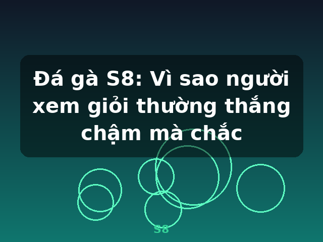 Đá gà S8: Vì sao người xem giỏi thường thắng chậm mà chắc - S8