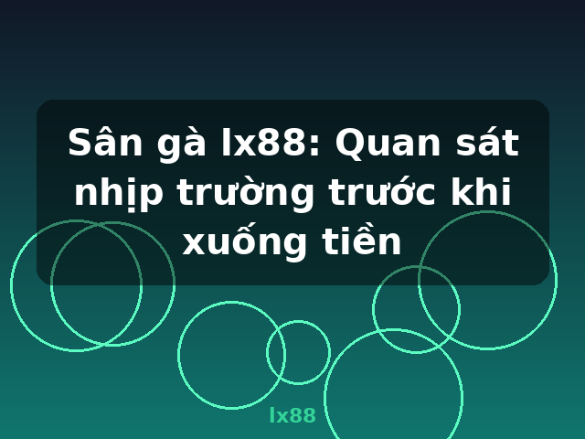 Sân gà lx88: Quan sát nhịp trường trước khi xuống tiền - lx88